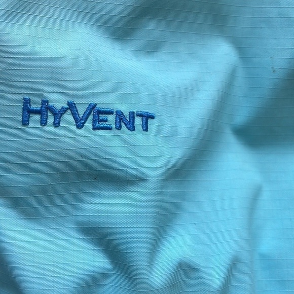 SzM The North Face Hyvent zip up hooded Anorak in a light sky blue GUC - Picture 5 of 16